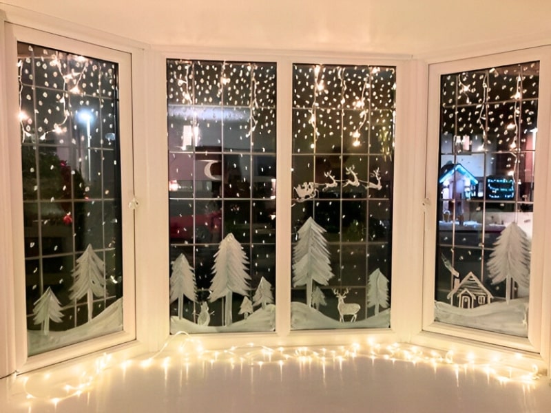  trang trí cửa kính Noel 